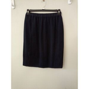 Women's Dark Blue Waffle Knit Elastic Waist Pencil Shirt Size Small